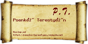 Psenkó Terestyén névjegykártya